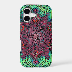 Weave Mandala Green Blue and Red
