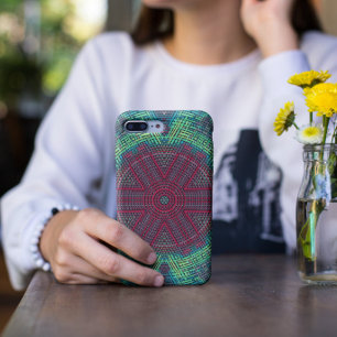 Weave Mandala Green Blue and Red iPhone 11 Case