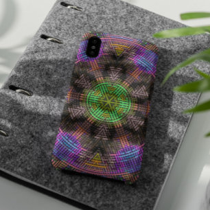 Weave Mandala Green Pink and Blue iPhone 11 Case