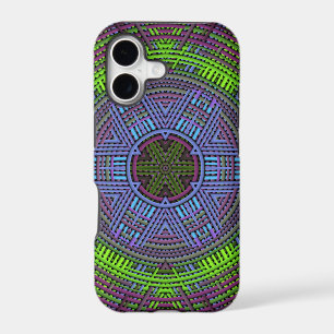 Weave Mandala Green Purple and Blue