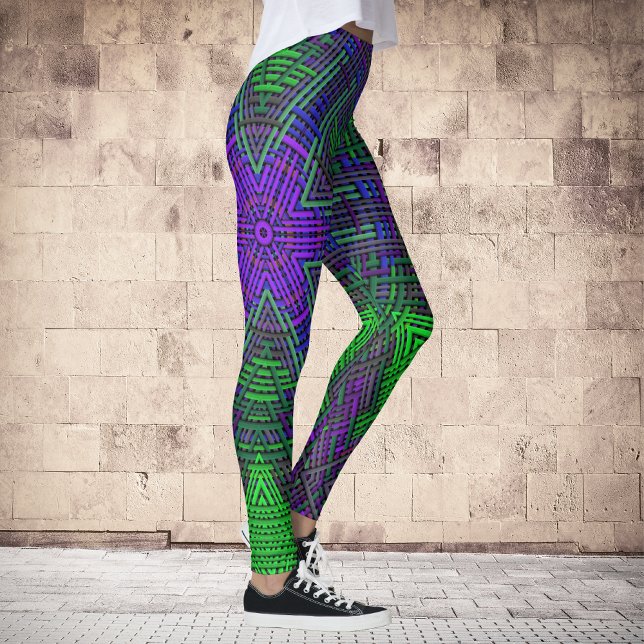 Weave Mandala Green Purple and Blue Leggings (Creator Uploaded)