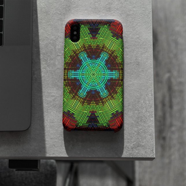 Weave Mandala Green Red and Blue Case-Mate iPhone Case (Creator Uploaded)