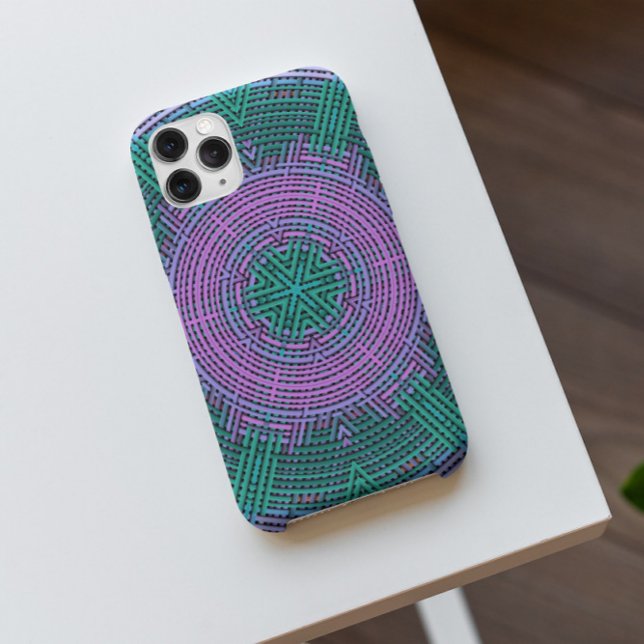 Weave Mandala Pink and Blue Case-Mate iPhone Case (Creator Uploaded)