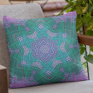 Weave Mandala Pink and Blue Cushion