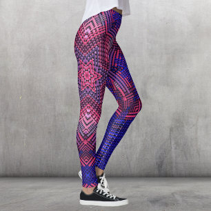 Weave Mandala Pink and Blue Leggings