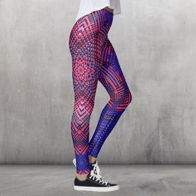 Weave Mandala Pink and Blue Leggings (Creator Uploaded)