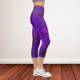 Weave Mandala Pink and Purple Capri Leggings