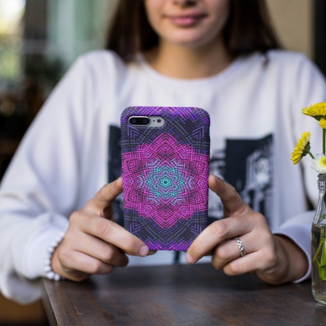 Weave Mandala Pink Purple and Blue Case-Mate iPhone Case (Creator Uploaded)