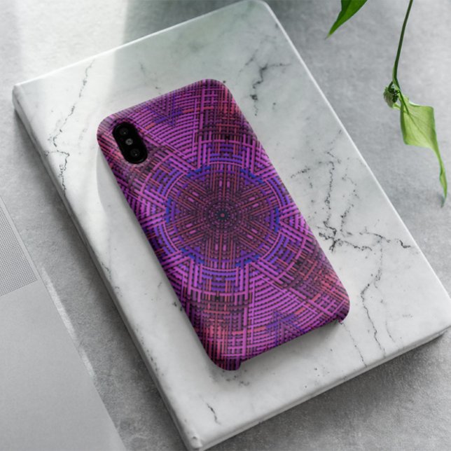 Weave Mandala Pink Purple and Blue Case-Mate iPhone Case (Creator Uploaded)