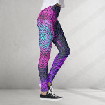 Weave Mandala Pink Purple and Blue Leggings<br><div class="desc">This funky mandala features pink and blue in a basket weave style. Psychedelic visuals for the modern hippie or anyone who loves groovy colours.</div>