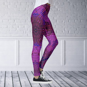 Weave Mandala Pink Purple and Blue Leggings