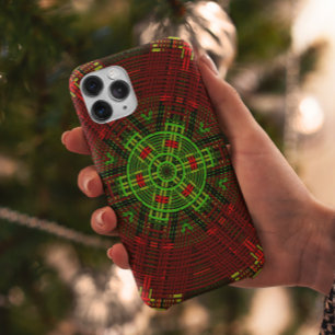 Weave Mandala Red and Green iPhone 11 Case
