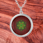 Weave Mandala Red and Green Silver Plated Necklace<br><div class="desc">This funky mandala features red and green in a basket weave style. Psychedelic visuals for the modern hippie or anyone who loves groovy colours.</div>