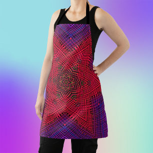 Weave Mandala Red and Purple Apron