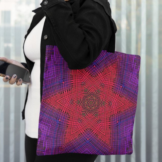 Weave Mandala Red and Purple Tote Bag (Creator Uploaded)