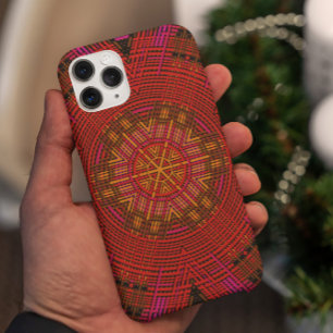 Weave Mandala Red Pink and Yellow iPhone 11 Case