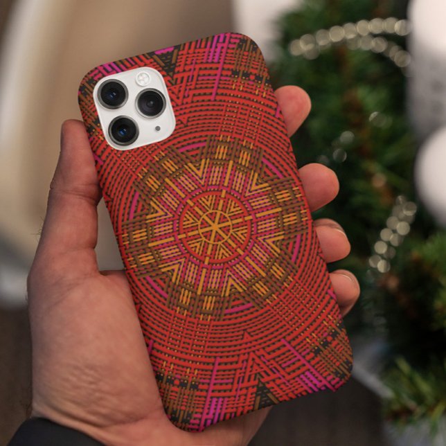 Weave Mandala Red Pink and Yellow Case-Mate iPhone Case (Creator Uploaded)