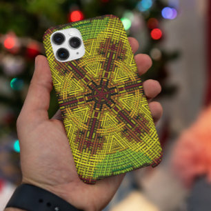 Weave Mandala Red Yellow and Green iPhone 11 Case