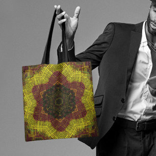 Weave Mandala Yellow and Orange Tote Bag
