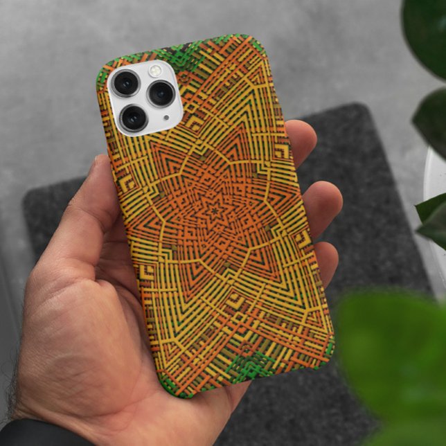 Weave Mandala Yellow Orange and Green Case-Mate iPhone Case (Creator Uploaded)