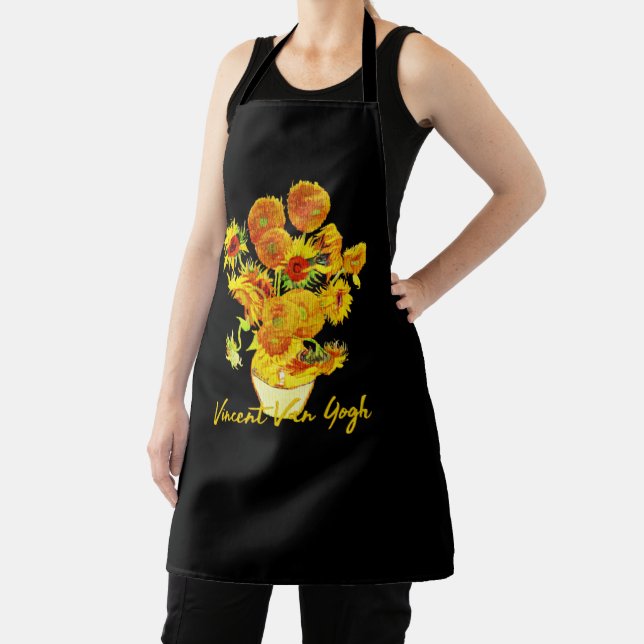 Weave pattern of Sunflowers by Vincent van Gogh Apron (Insitu)