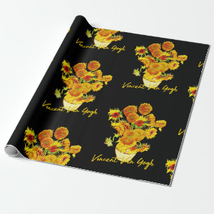 Weave pattern of Sunflowers by Vincent van Gogh Wr Wrapping Paper