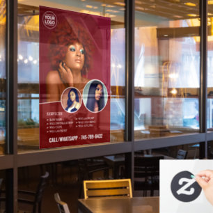 Weave Wig Salon Services Window Cling