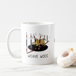 Weave Woes - agility funny stuck dog oops Coffee Mug