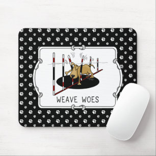 Weave Woes - agility funny stuck dog oops Mouse Mat