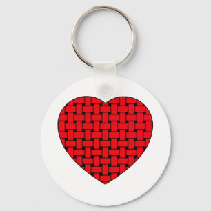 Weaved Red Heart Key Ring