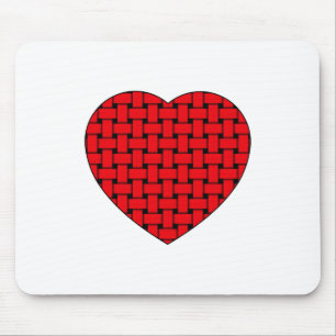 Weaved Red Heart Mouse Mat