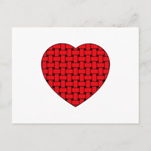 Weaved Red Heart Postcard