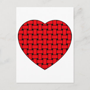Weaved Red Heart Postcard