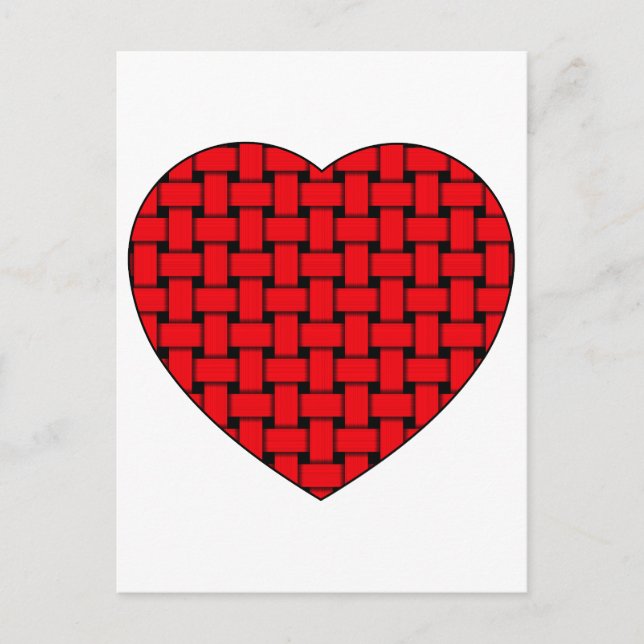 Weaved Red Heart Postcard (Front)
