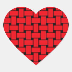 Weaved Red Heart Sticker