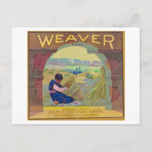 Weaver Orange LabelPiru, CA Postcard