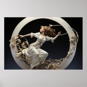 Weaver woman of the white ring painting poster