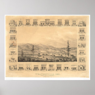 Weaverville, CA. Panoramic Map 1856 (1846A) Poster
