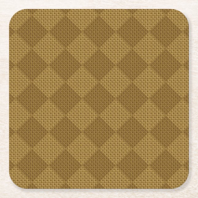 WEAVING ART VINTAGE WOVEN STYLE  SQUARE PAPER COASTER (Front)