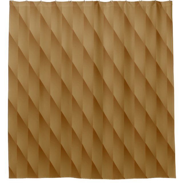 Weaving Golden Tan Stripes Shower Curtain (Front)