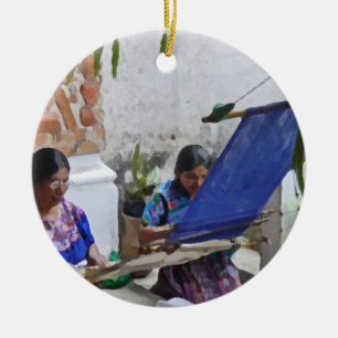 Weaving in Antigua drybrush Ceramic Tree Decoration