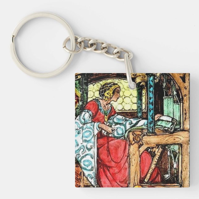 Weaving woman   key ring (Front)