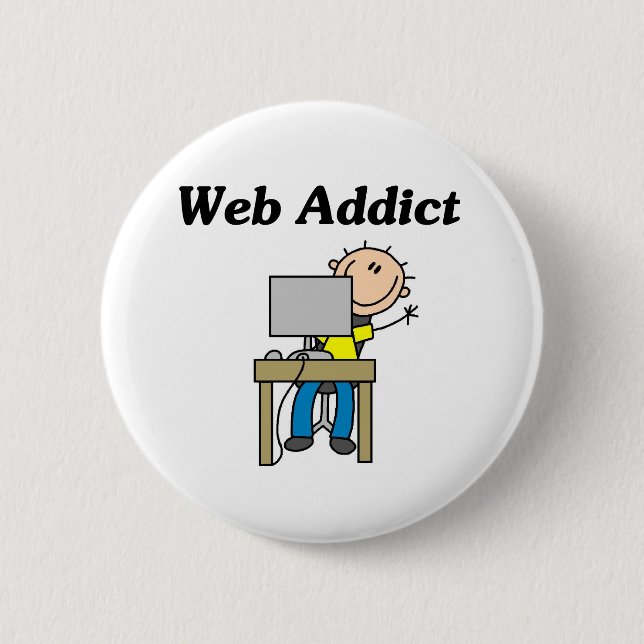 Web Addict 6 Cm Round Badge (Front)