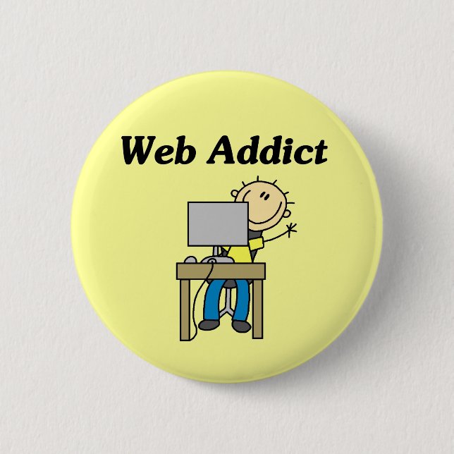 Web Addict 6 Cm Round Badge (Front)