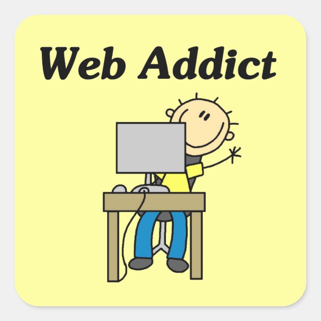 Web Addict Square Sticker (Front)