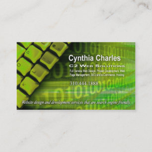 Web Design-1 Business Card template (acid green)