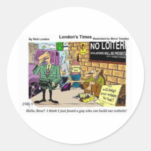 Web Design Beggar Funny Gifts Tees & Collectibles Classic Round Sticker