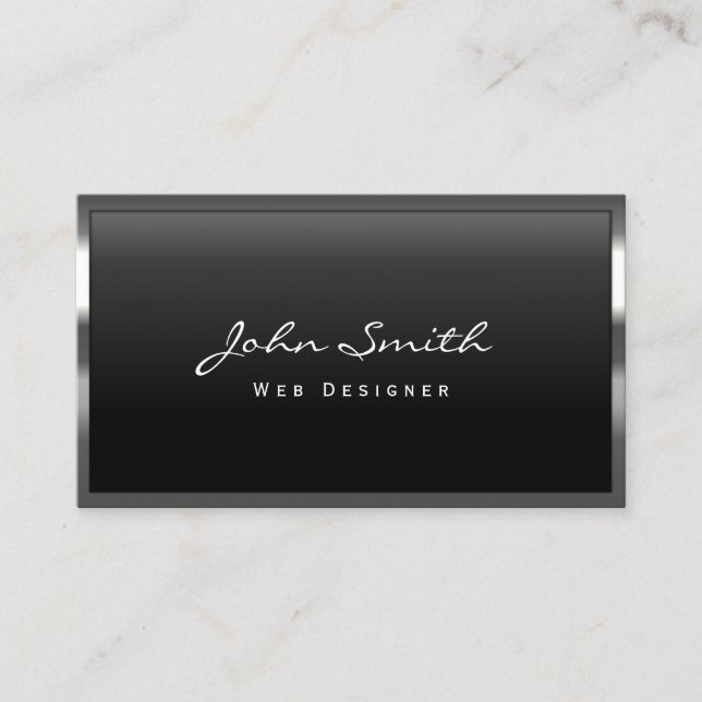 Web Design Studio Professional Metal Frame Business Card (Front)