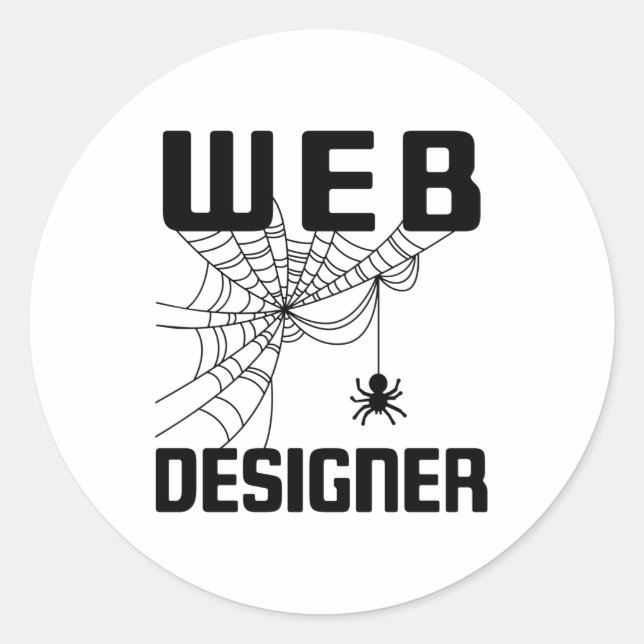 Web Designer Design Website Developer Spider Classic Round Sticker (Front)