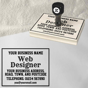 Web Designer with Name, Address, etc Rubber Stamp